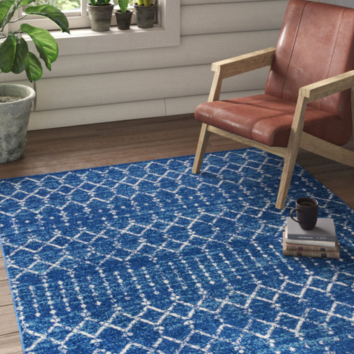 Union Rustic Tybalt Blue/White Area Rug & Reviews Wayfair